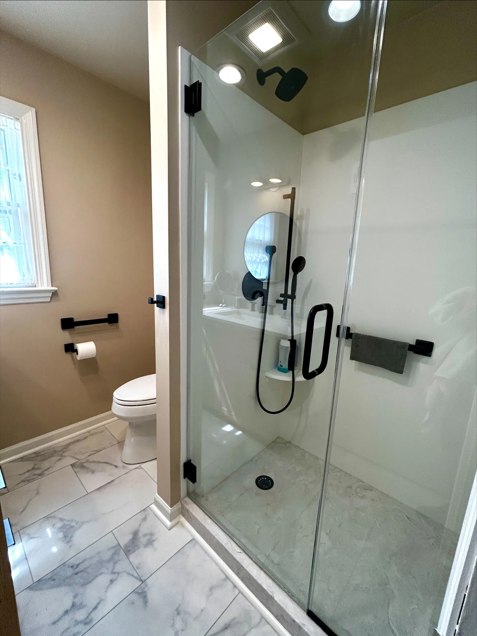 Finished walk-in shower